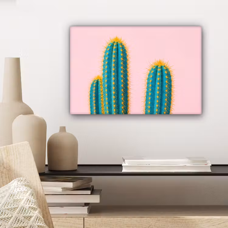 Cactussen - Modern - Pastel canvas 2cm klein -sfeer6