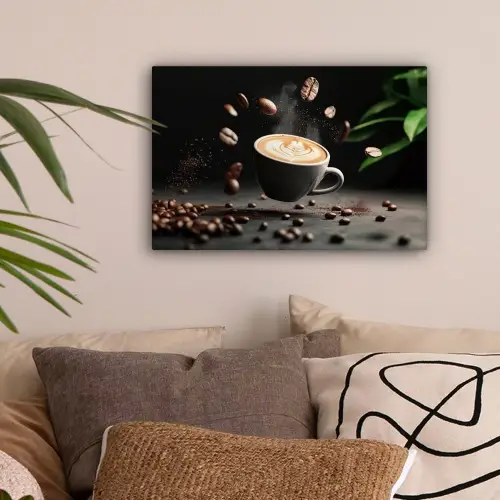 Cappuccino - Kop - Bonen - Bruin canvas 2cm klein -sfeer1