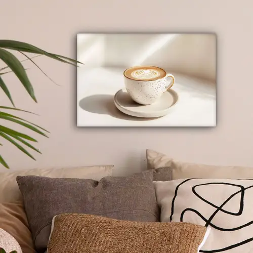 Cappuccino - Schuim - Schotel - Beige canvas 2cm klein -sfeer1