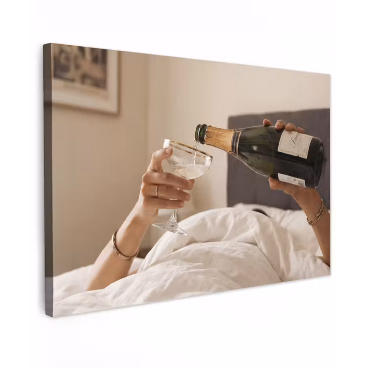 Champagne - Bed - Bubbels canvas 2cm klein -z3d