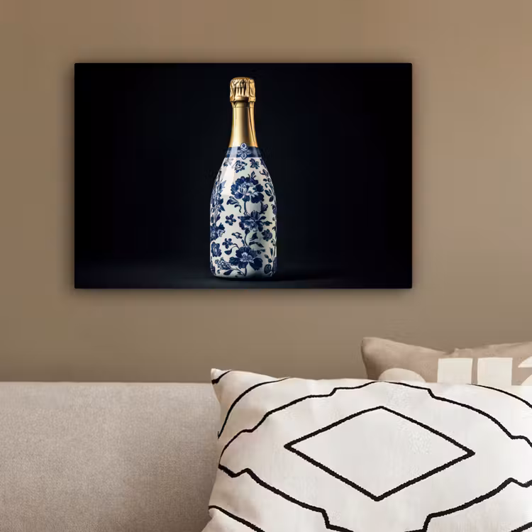 Champagne - Bloemen - Goud - Chique canvas 2cm klein -sfeer3