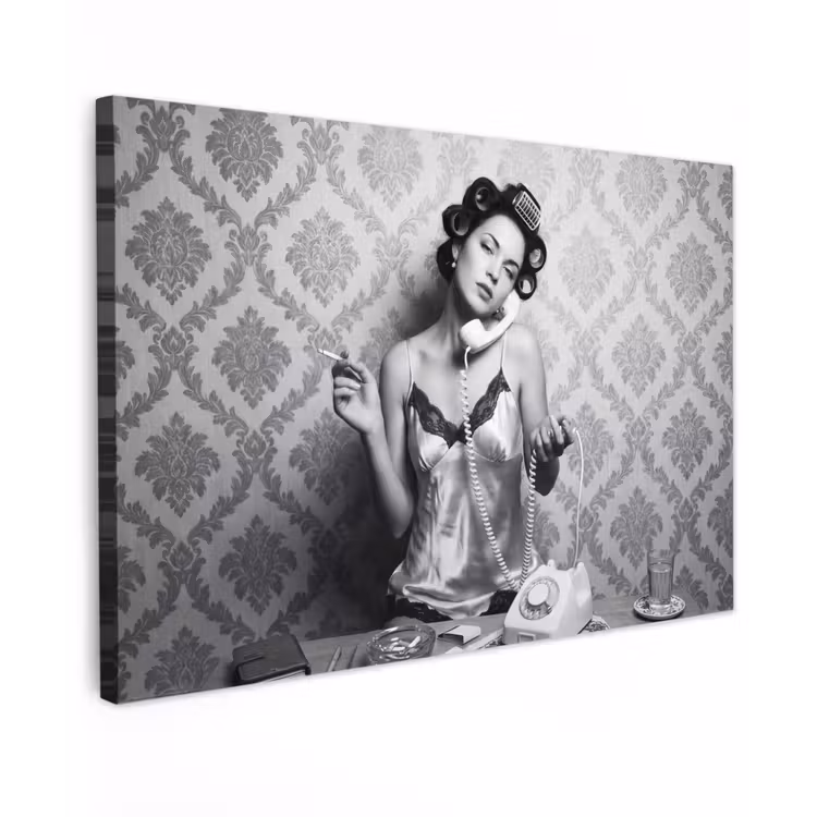Chic - Vrouw - Zwart - Wit canvas 2cm klein -z3d