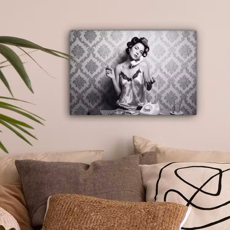 Chic - Vrouw - Zwart - Wit canvas 2cm klein -sfeer1