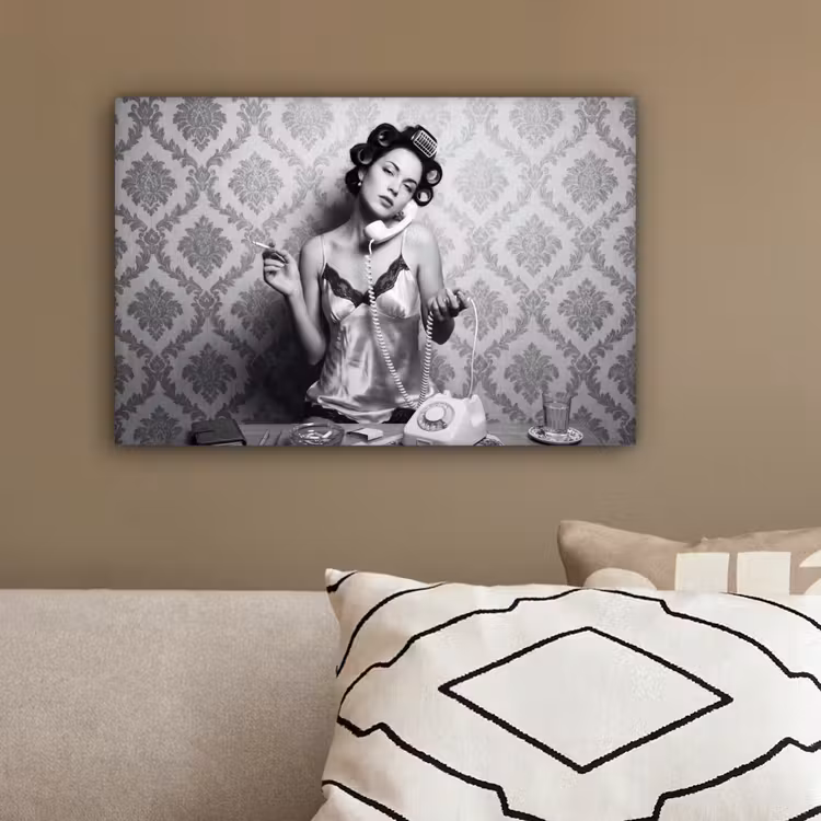 Chic - Vrouw - Zwart - Wit canvas 2cm klein -sfeer3