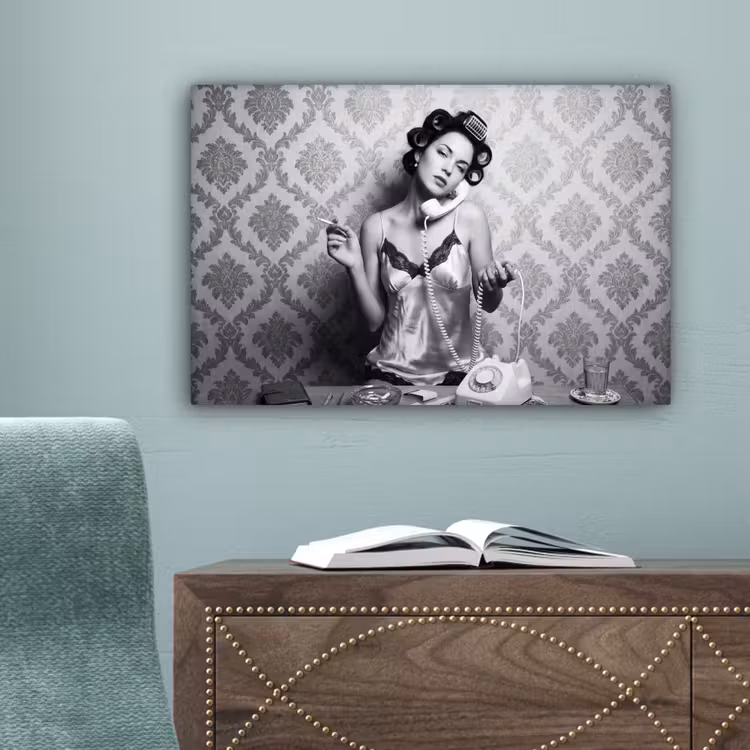 Chic - Vrouw - Zwart - Wit canvas 2cm klein -sfeer4