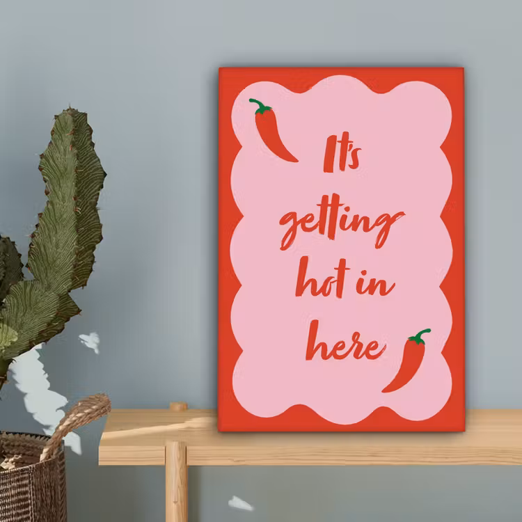 Chilipeper - Red - Hot - Quotes canvas 2cm klein -sfeer4
