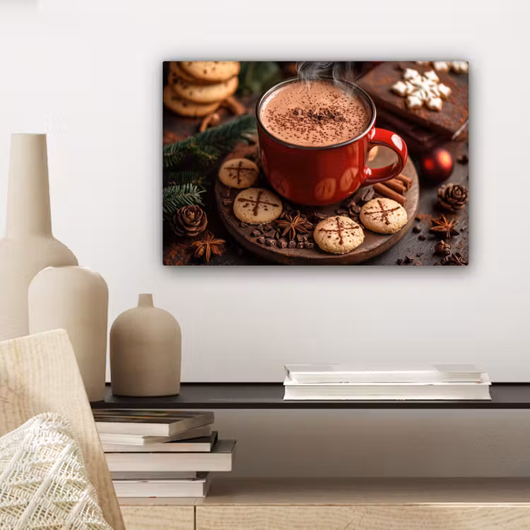 Chocolademelk - Mok - Winter - Kerst - Gezelligheid canvas 2cm klein -sfeer6