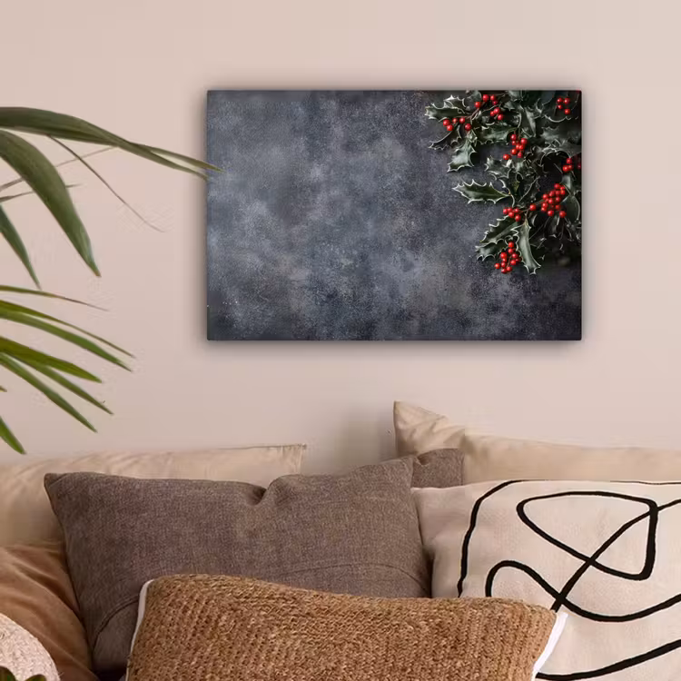 Christmas - Takken - Winter - Rood canvas 2cm klein -sfeer1