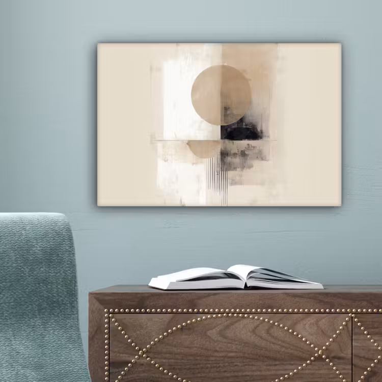Cirkel - Compositie - Diepte - Beige canvas 2cm klein -sfeer4