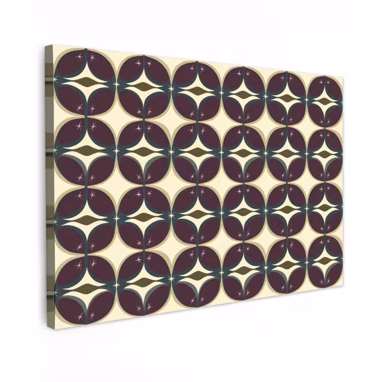 Cirkel - Retro - Kleurrijk canvas 2cm klein 34 -z3d