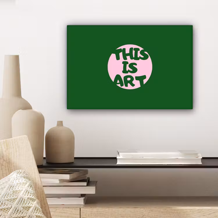 Cirkel - Roze - Tekst - Art canvas 2cm klein -sfeer6