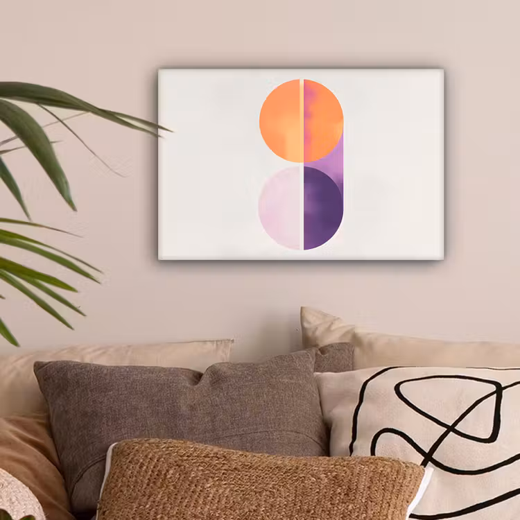 Cirkels - Abstract - Paars canvas 2cm klein -sfeer1