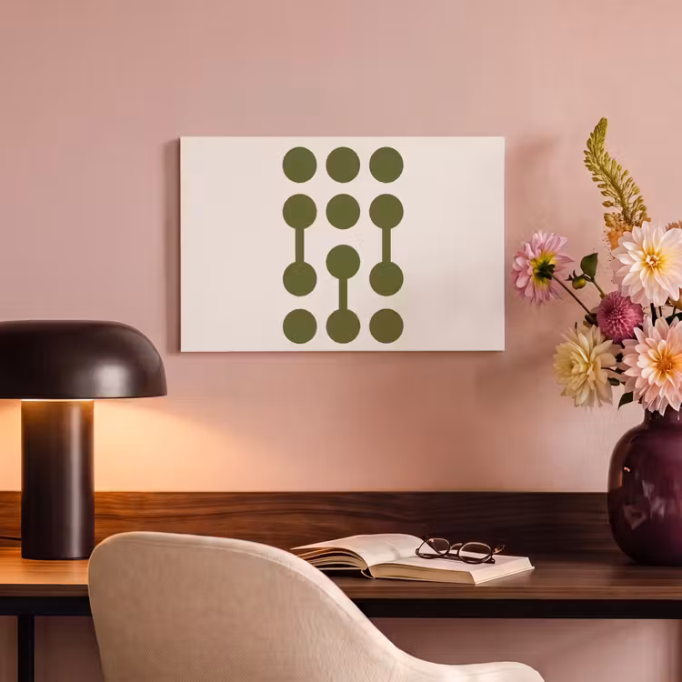 Cirkels - Geometrisch - Abstract - Modern - Groen canvas 2cm klein -sfeer4