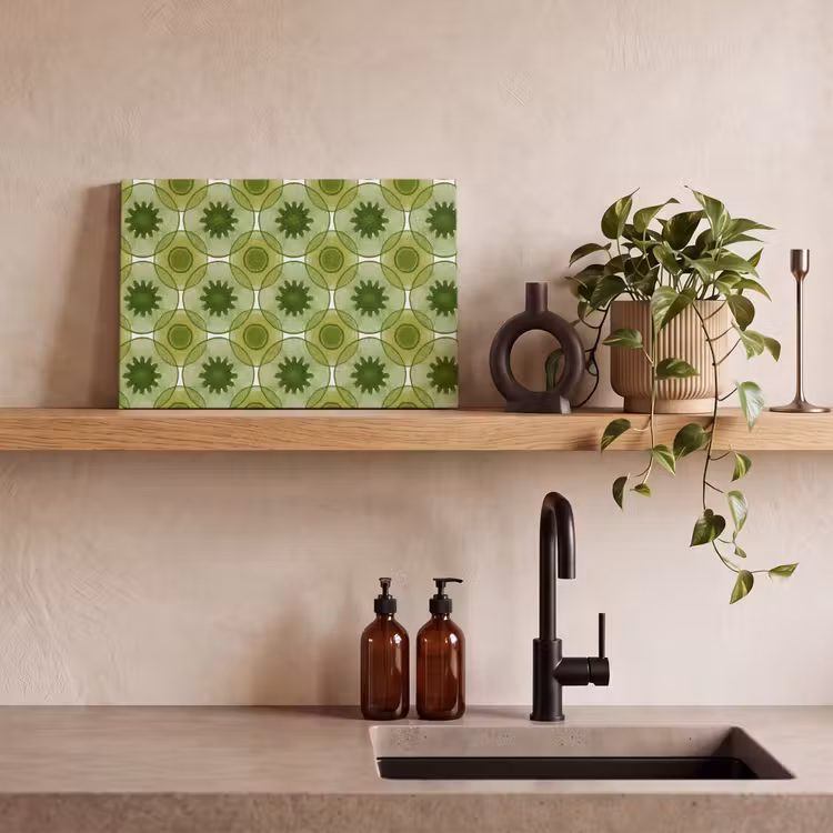 Cirkels - Patroon - Groen canvas 2cm klein 34 -sfeer3