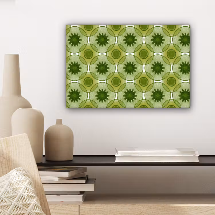 Cirkels - Patroon - Groen canvas 2cm klein 34 -sfeer6