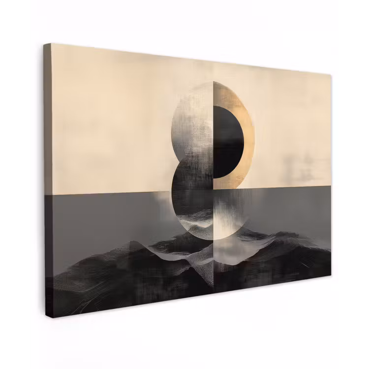 Cirkels - Schaduw - Abstract canvas 2cm klein -z3d