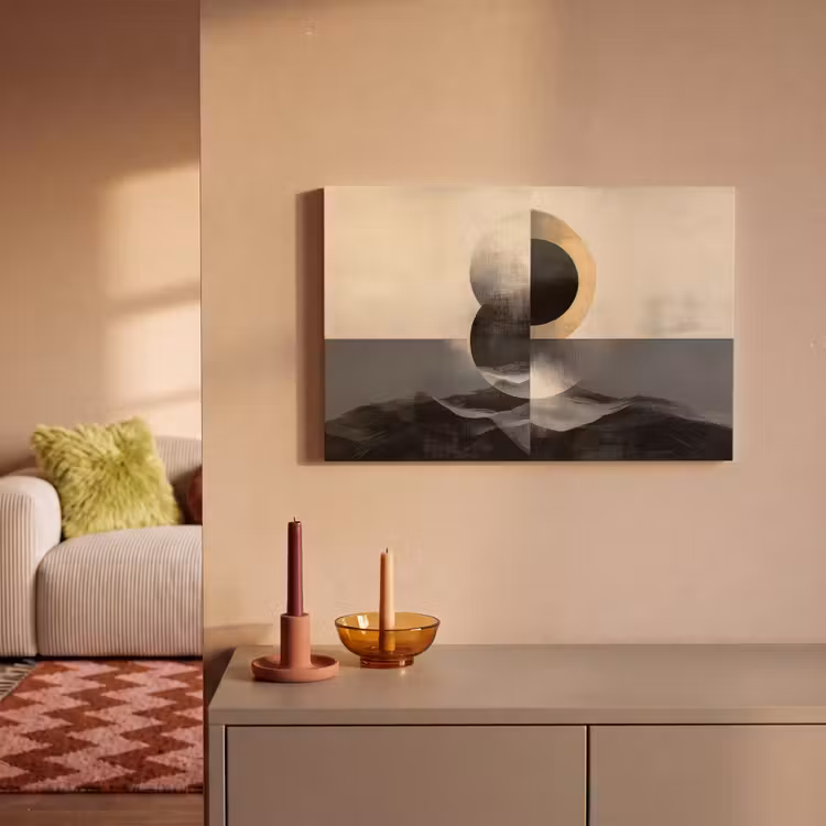 Cirkels - Schaduw - Abstract canvas 2cm klein -sfeer1