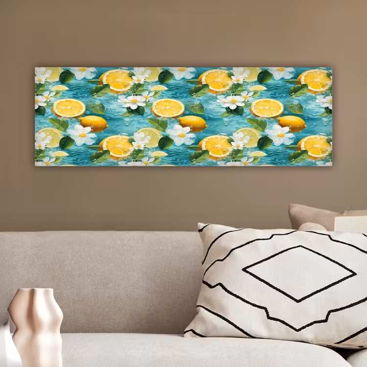Citroen - Bloemen - Bruisend - Water canvas 2cm klein 828 -sfeer3