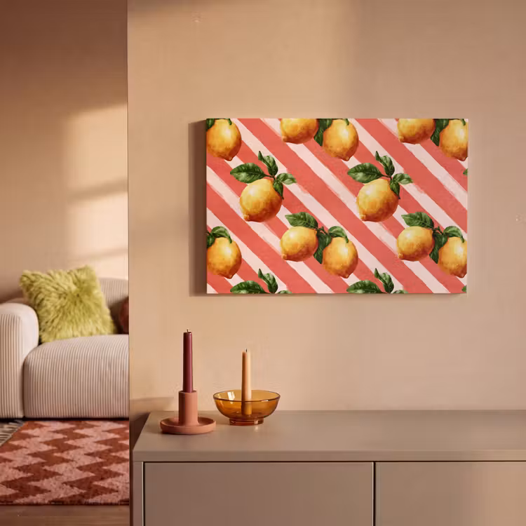 Citroen - Geïllustreerd - Oranje canvas 2cm klein 34 -sfeer1