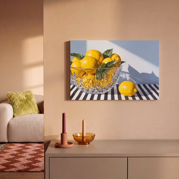Canvas schilderij - Citroenen - Fruit - Geel - Citroenen - Fruit - Geel canvas 2cm klein