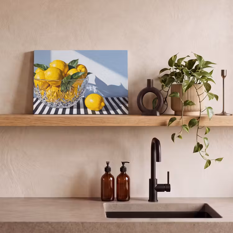 Canvas schilderij - Citroenen - Fruit - Geel - Citroenen - Fruit - Geel canvas 2cm klein