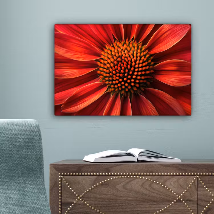 Close up - Bloem- Rood canvas 2cm klein -sfeer4