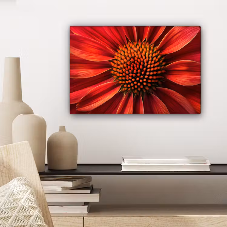 Close up - Bloem- Rood canvas 2cm klein -sfeer6