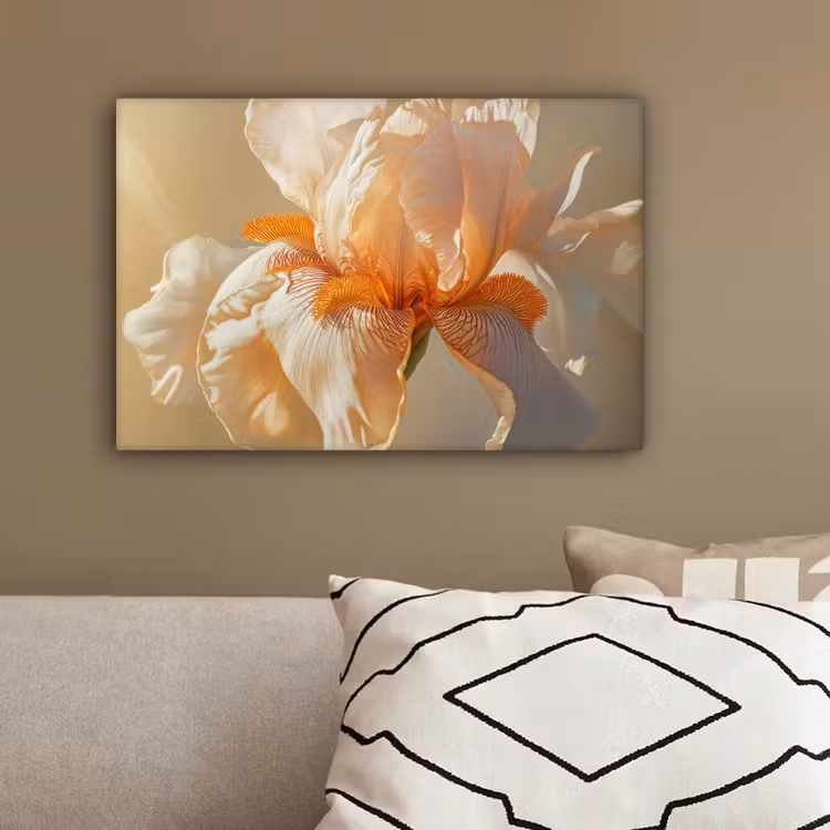 Close up - Oranje - Iris canvas 2cm klein -sfeer3