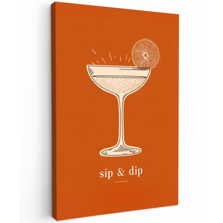 Cocktail - Oranje - Zomer - Quote canvas 2cm klein -z3d