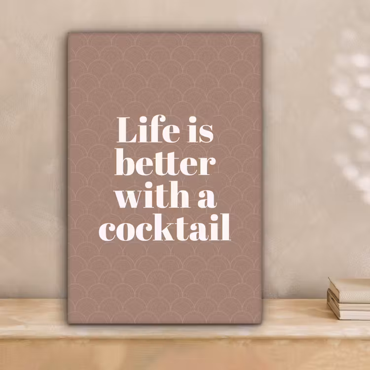 Cocktail - Tekst - Patroon - Wit canvas 2cm klein -sfeer1