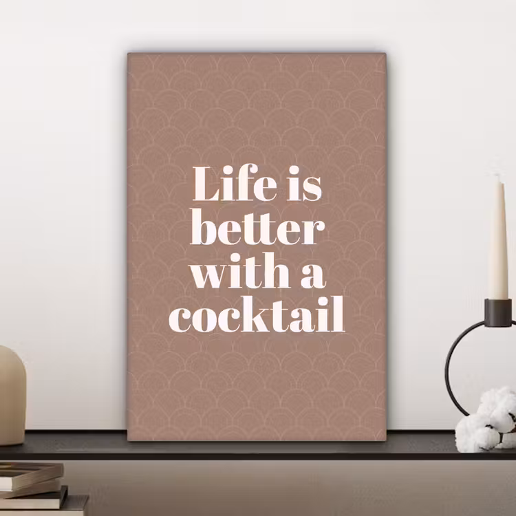 Cocktail - Tekst - Patroon - Wit canvas 2cm klein -sfeer6