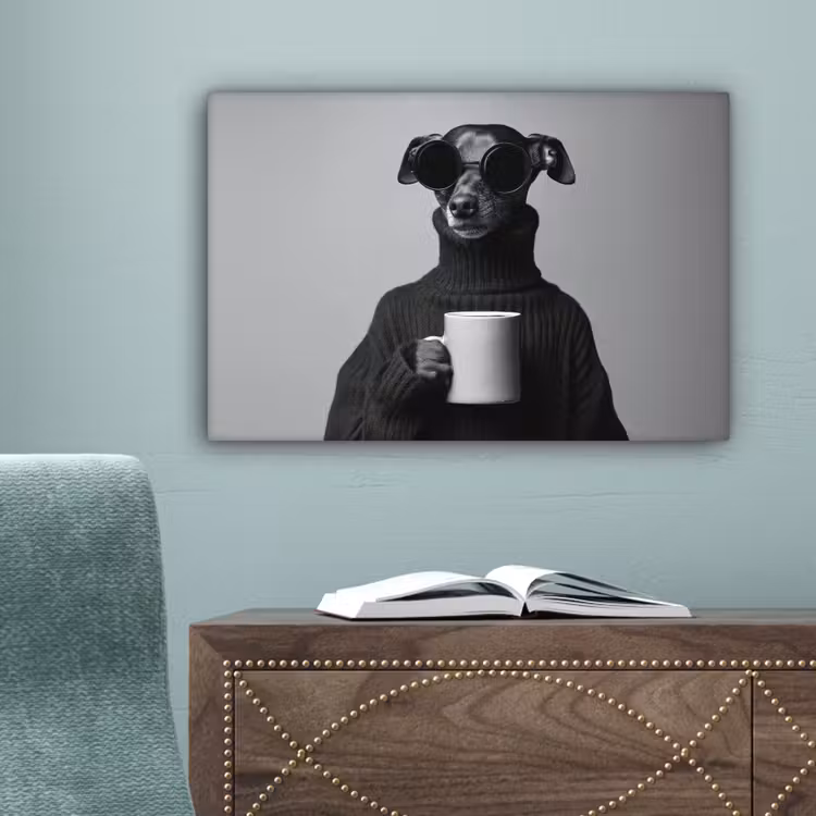 Coltrui - Hond - Bril - Mok canvas 2cm klein -sfeer4