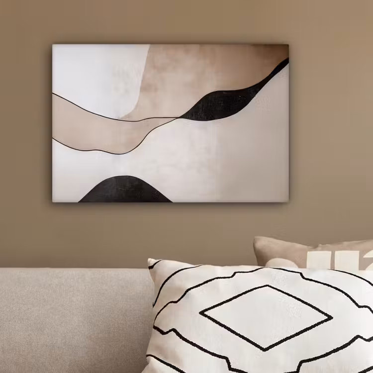 Contourlijnen - Abstracte landschap canvas 2cm klein -sfeer3