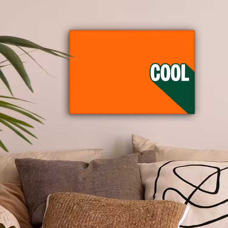 Cool - Oranje - Groen canvas 2cm klein -sfeer1