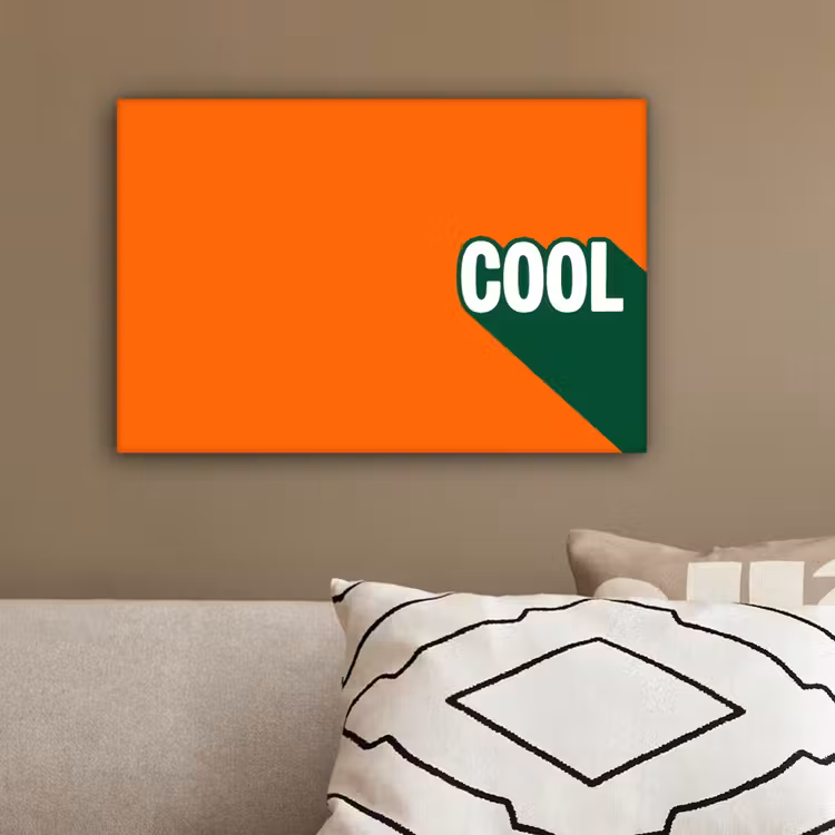 Cool - Oranje - Groen canvas 2cm klein -sfeer3