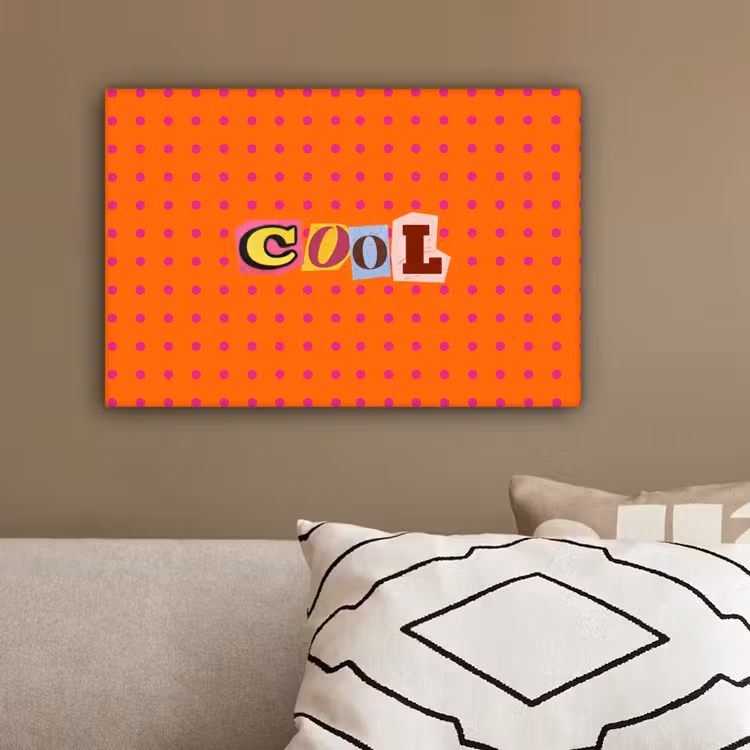 Cool - Stippen - Oranje canvas 2cm klein -sfeer3
