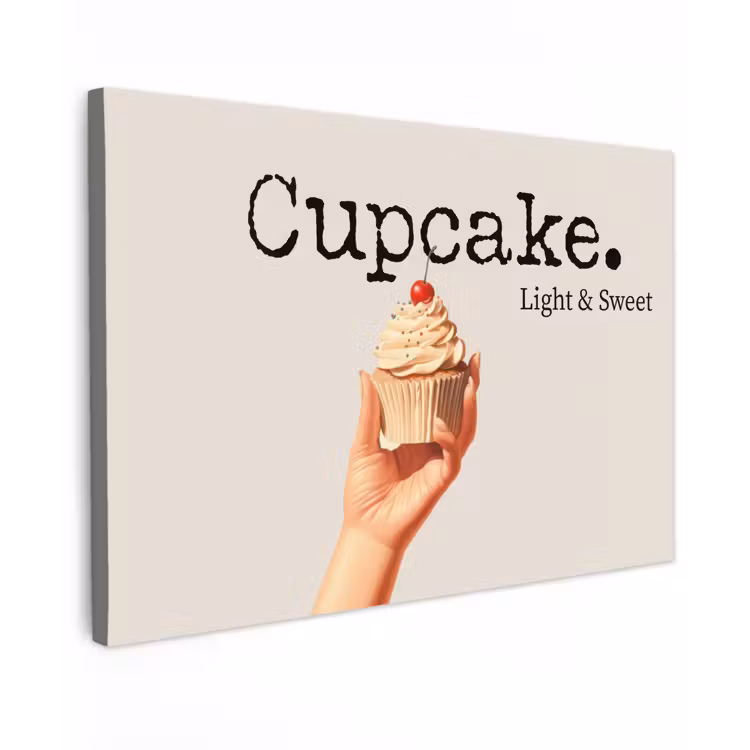 Cupcake - Zoet - Kers canvas 2cm klein -z3d