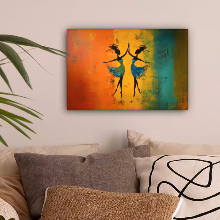 Dansen - Vrouwen - Verfstructuur canvas 2cm klein -sfeer1