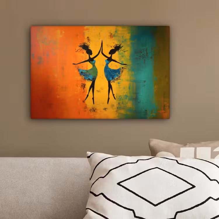 Dansen - Vrouwen - Verfstructuur canvas 2cm klein -sfeer3
