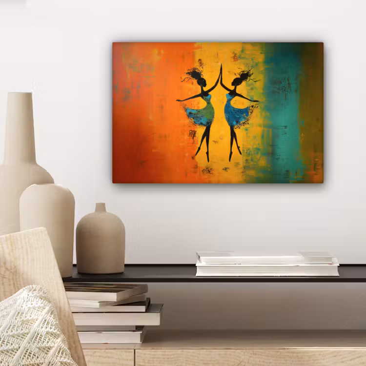 Dansen - Vrouwen - Verfstructuur canvas 2cm klein -sfeer6