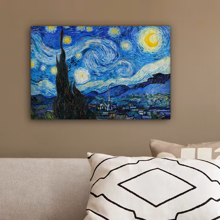 De sterrennacht - Vincent van Gogh canvas 2cm klein -sfeer3