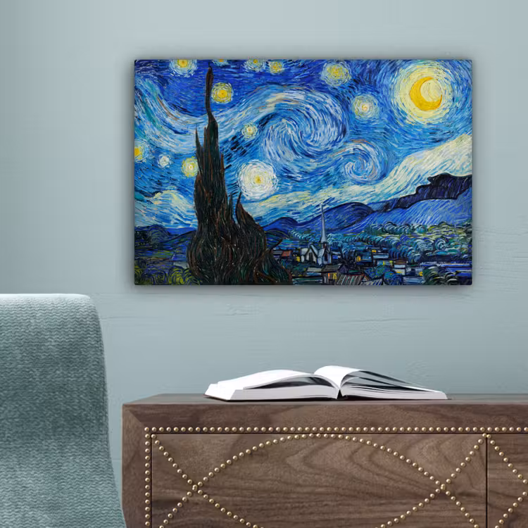 De sterrennacht - Vincent van Gogh canvas 2cm klein -sfeer4