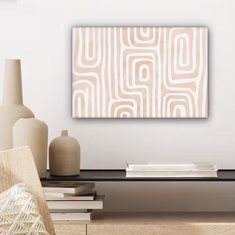 Decoratief - Labyrint - Beige canvas 2cm klein -sfeer6