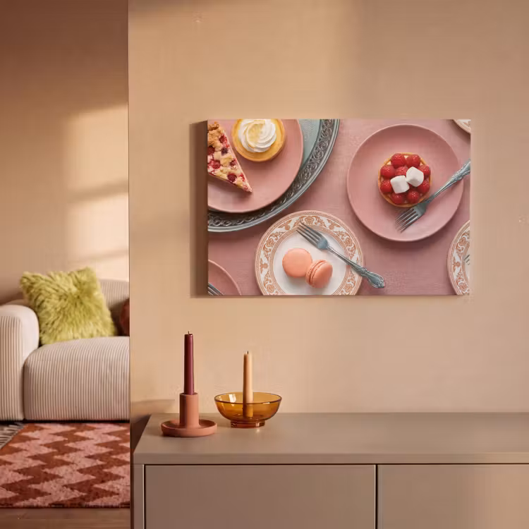 Dessert - Taart - Gebak - Zoet - Roze canvas 2cm klein -sfeer1