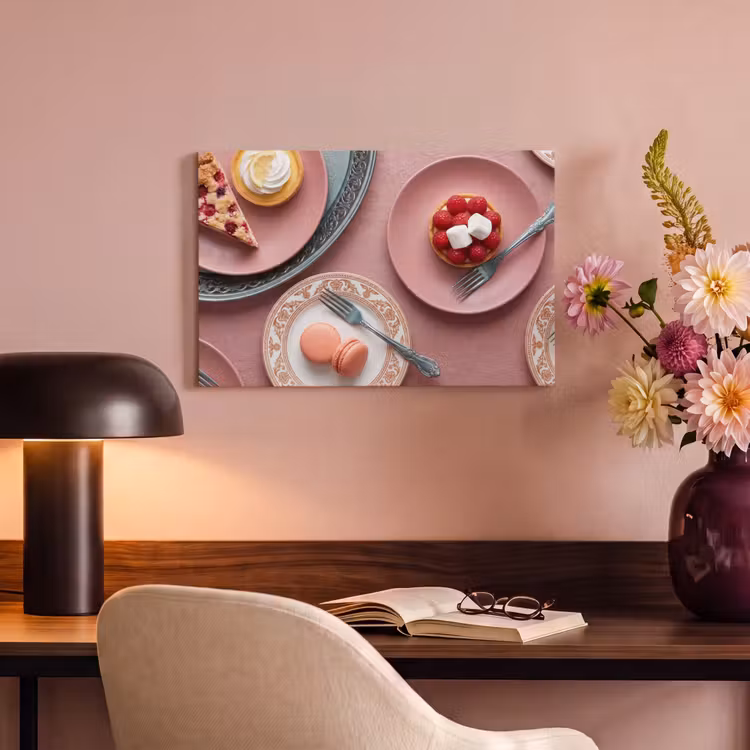 Dessert - Taart - Gebak - Zoet - Roze canvas 2cm klein -sfeer4