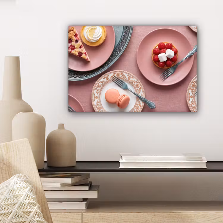 Dessert - Taart - Gebak - Zoet - Roze canvas 2cm klein -sfeer6