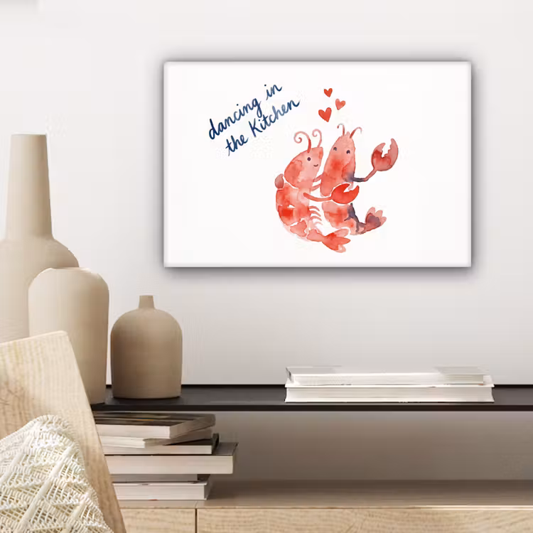 Dier - Dans - Liefde - Waterverf - Rood canvas 2cm klein -sfeer6
