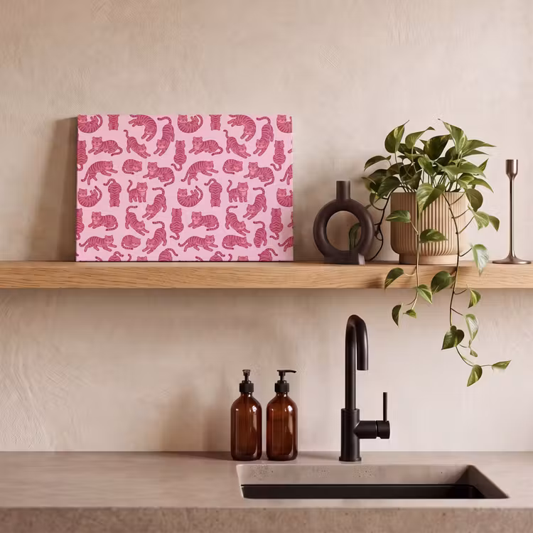 Dieren - Patroon - Roze - Speels - Cartoon canvas 2cm klein -sfeer3