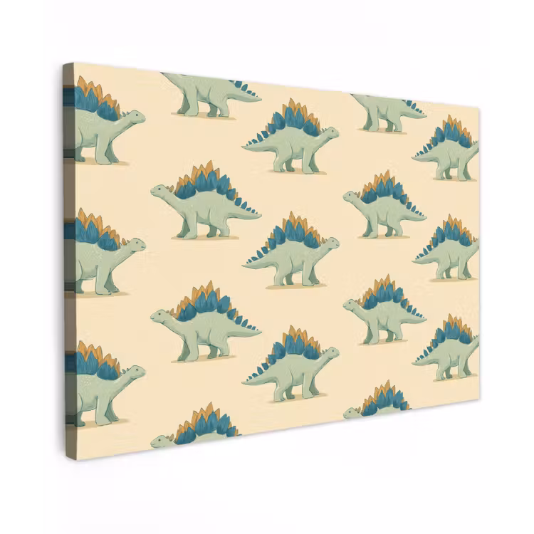 Dino - Patroon - Groen canvas 2cm klein 34 -z3d