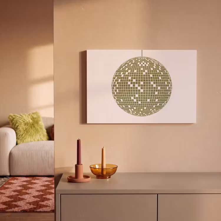 Disco - Bal - Groen - Abstract - Modern canvas 2cm klein -sfeer1